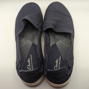 Clarks Cloudsteppers Navy Breeze Step slip on flats size 9 wide